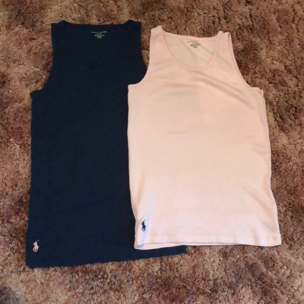 Navy and pink polo tank top